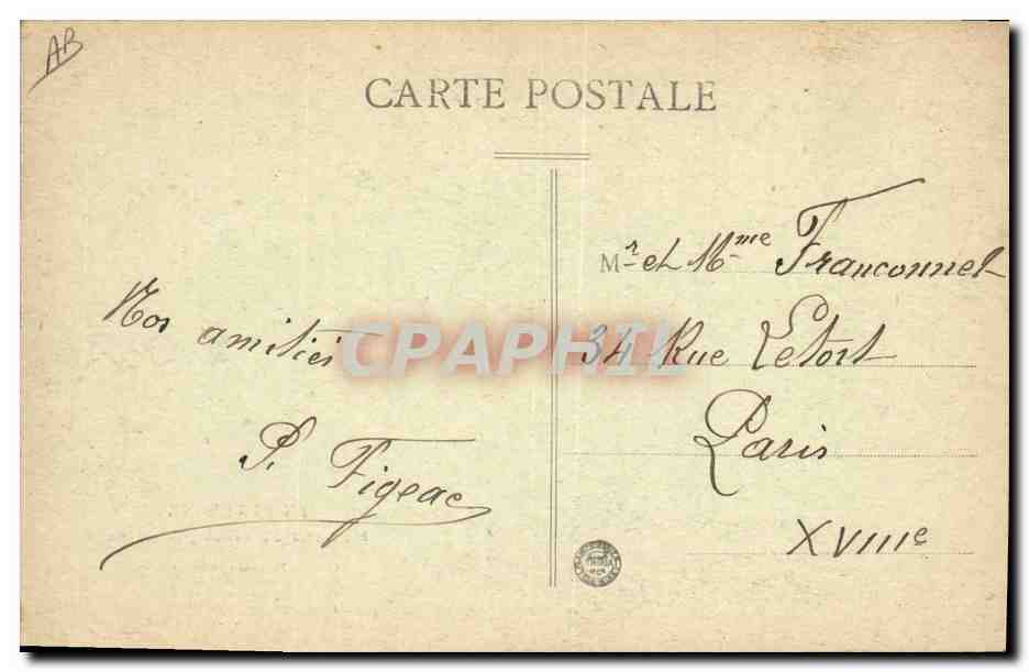 CPA Folklore Auvergne Deux familles prosperes Cochons Porcs Marche — Rückseite