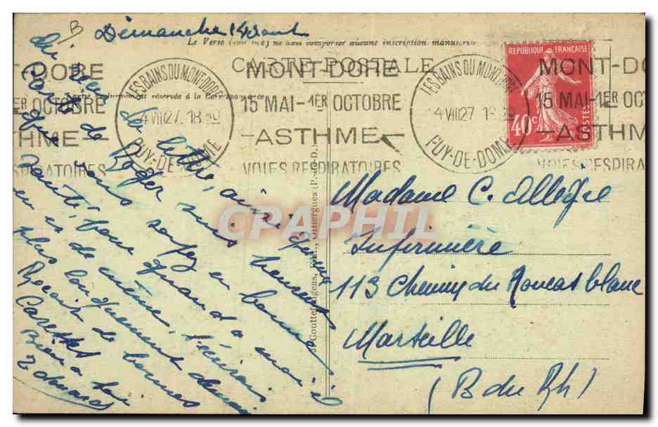 CPA Folklore Auvergne Attelage Scene champetre — Rückseite