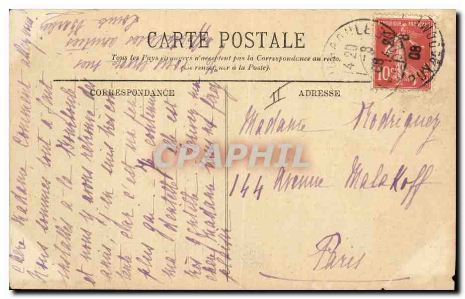 CPA Folklore Auvergne Paysans — Verso