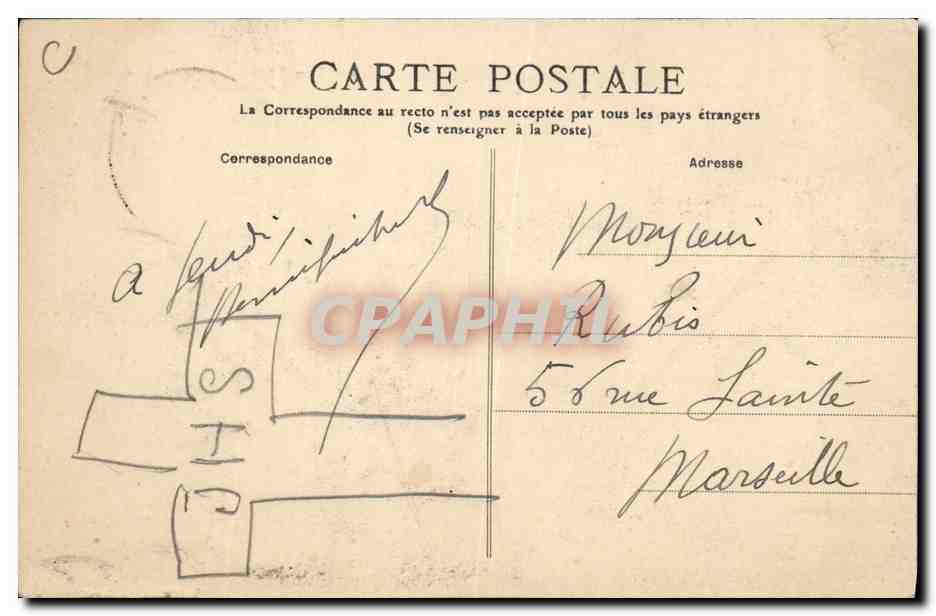 CPA Folklore Auvergne Attelage La labourage — Rückseite