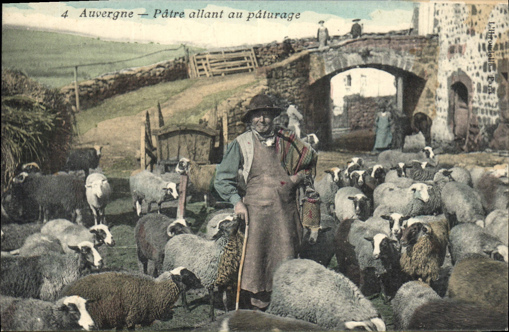 Auvergne — Pâtre allant au pâturage — Lithographie, Paris