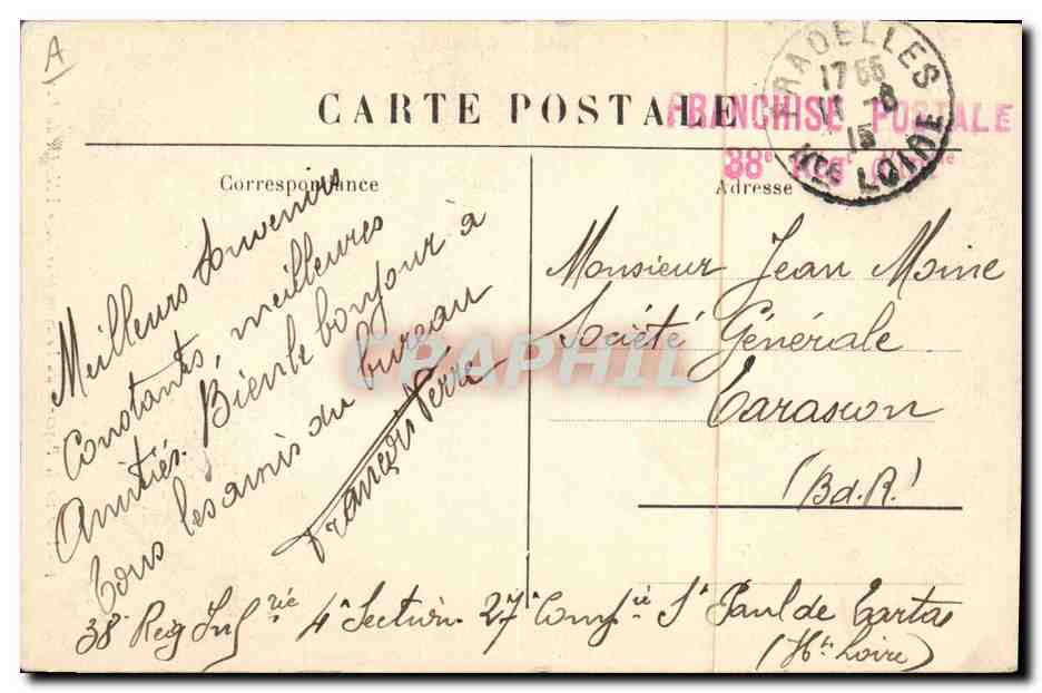 CPA Folklore Auvergne Une vieille paysanne du Velay en pelerinage a Nd du Puy — Verso