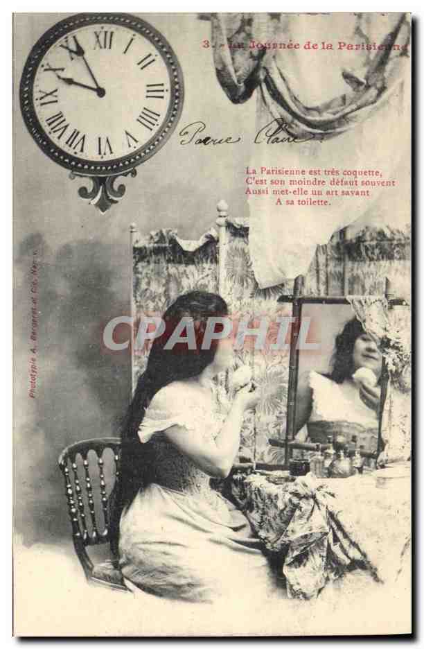 CPA Fantaisie Femme La journee de la parisienne