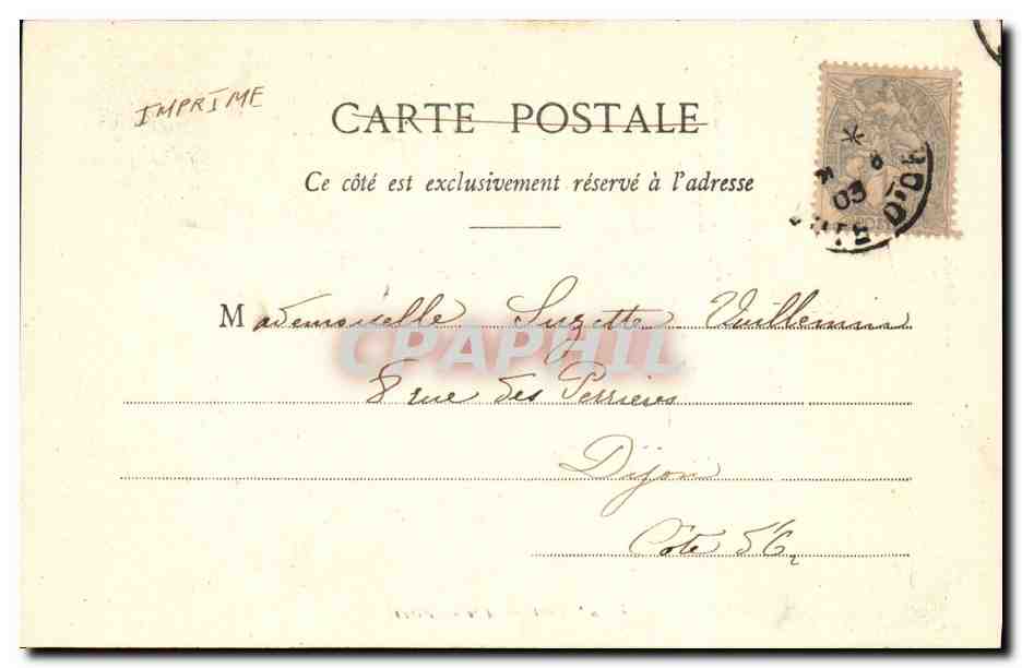 CPA Fantaisie Femme La journee de la parisienne — Verso