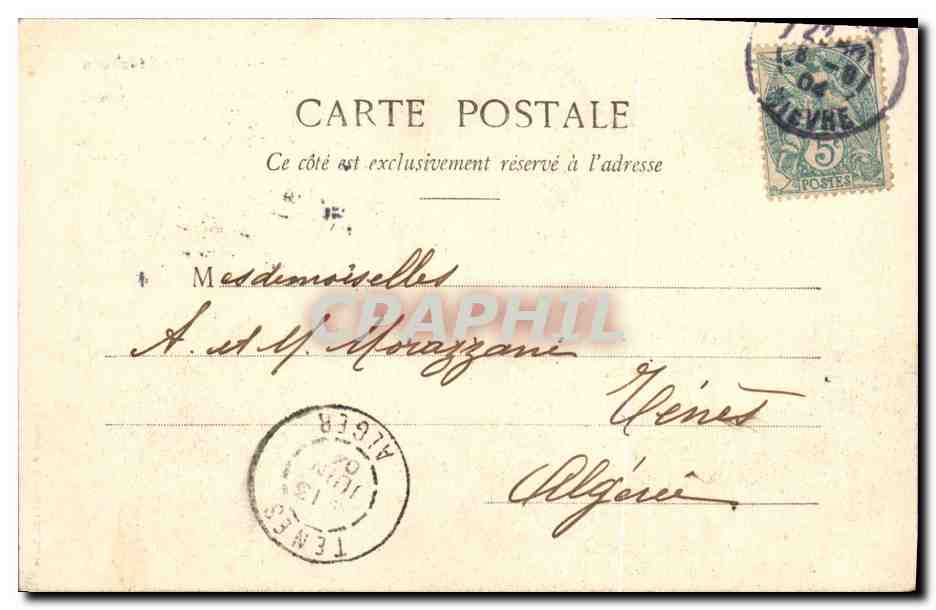 Nid de Pierrots — Sujet : deux enfants dans un nid — éditeur A. Basset & Cie, n°3 — Reverso