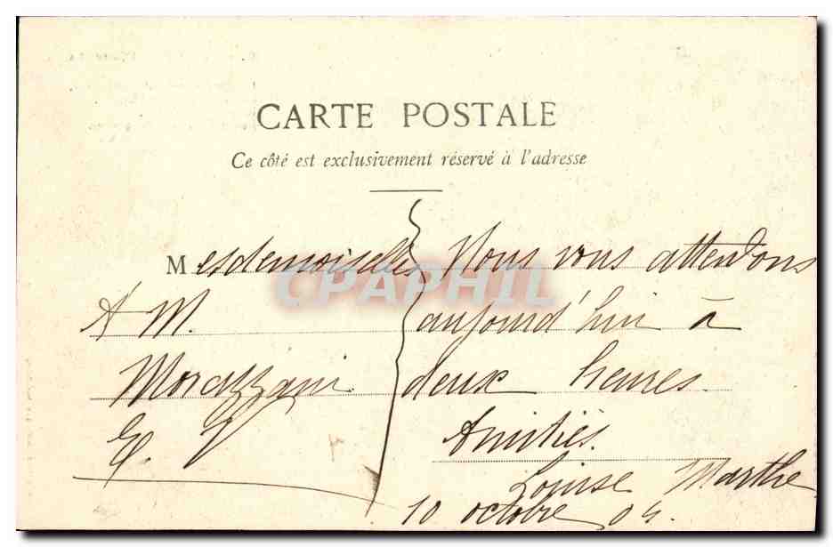 Le Nid de Pierrots — scène de Pierrot et Pierrette — Phototype A. Berenett & Cie, Nancy — Rückseite