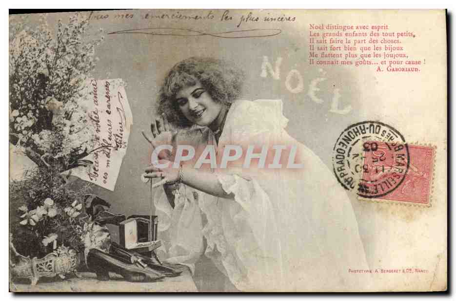 CPA Fantaisie Femme Noel