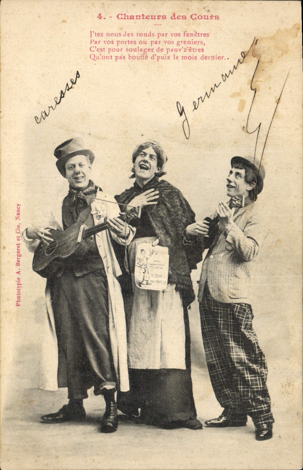 Chanteurs des Cours — Phototypie A. Bergeret et Cie, Nancy — n°4