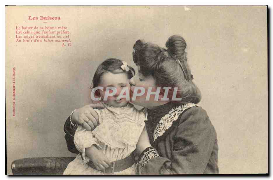 CPA Fantaisie Femme Les baisers