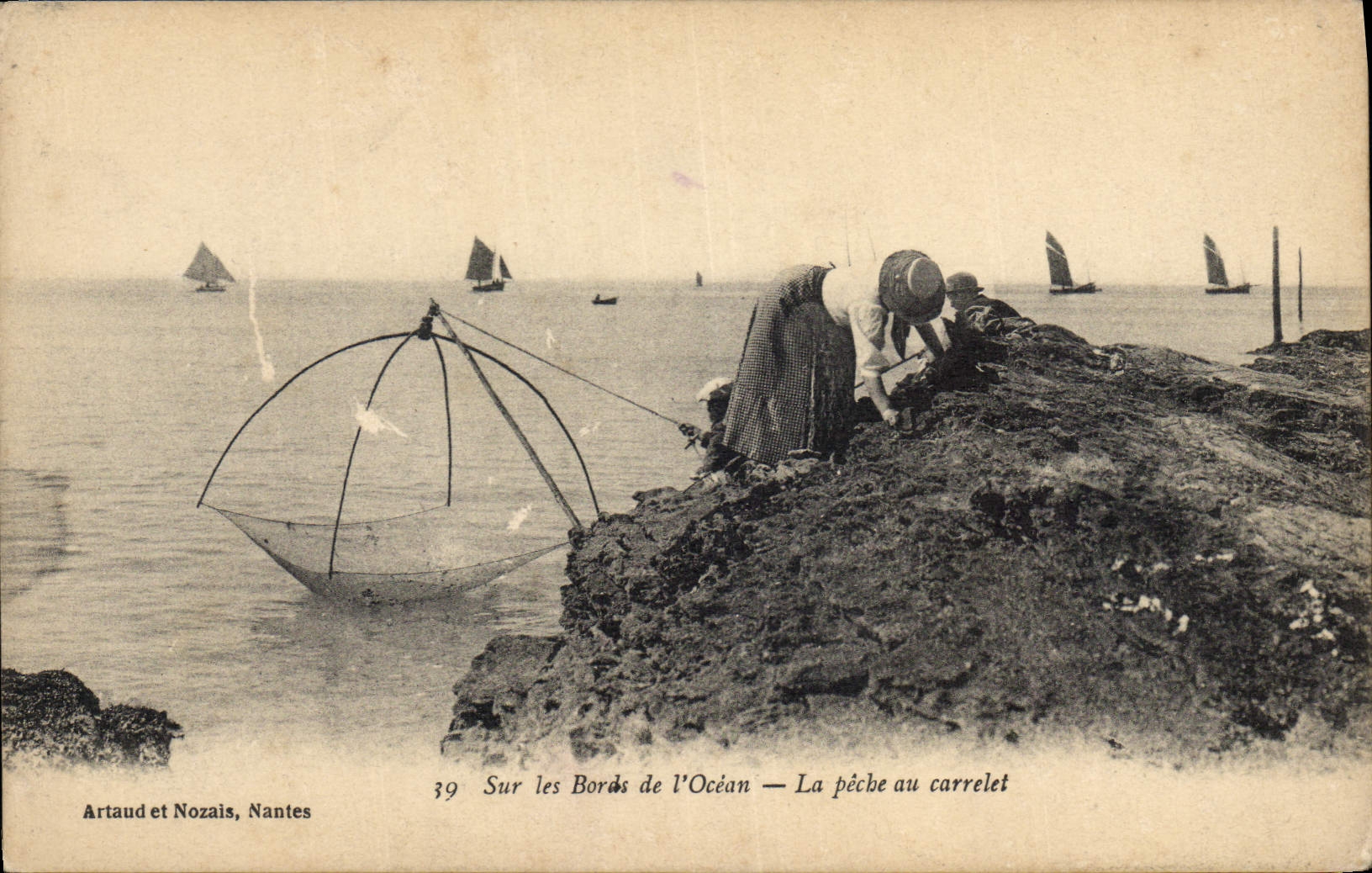 Sur les Bords de l'Océan — La pêche au carrelet — Artaud et Nozais, Nantes