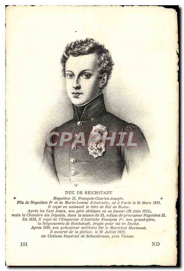 Napoléon II — Duc de Reichstadt — Éditeur : J. de Roubice Rènnes, 44, rue de l'Épée, Paris