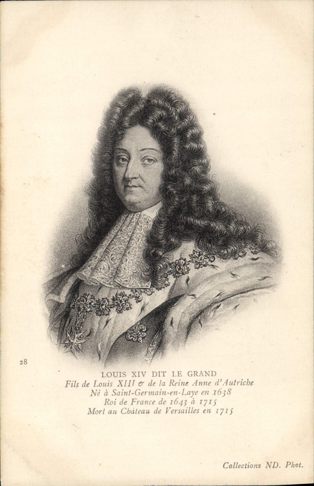Louis XIV dit le Grand — portrait gravé — Collections ND. Phot. n°28
