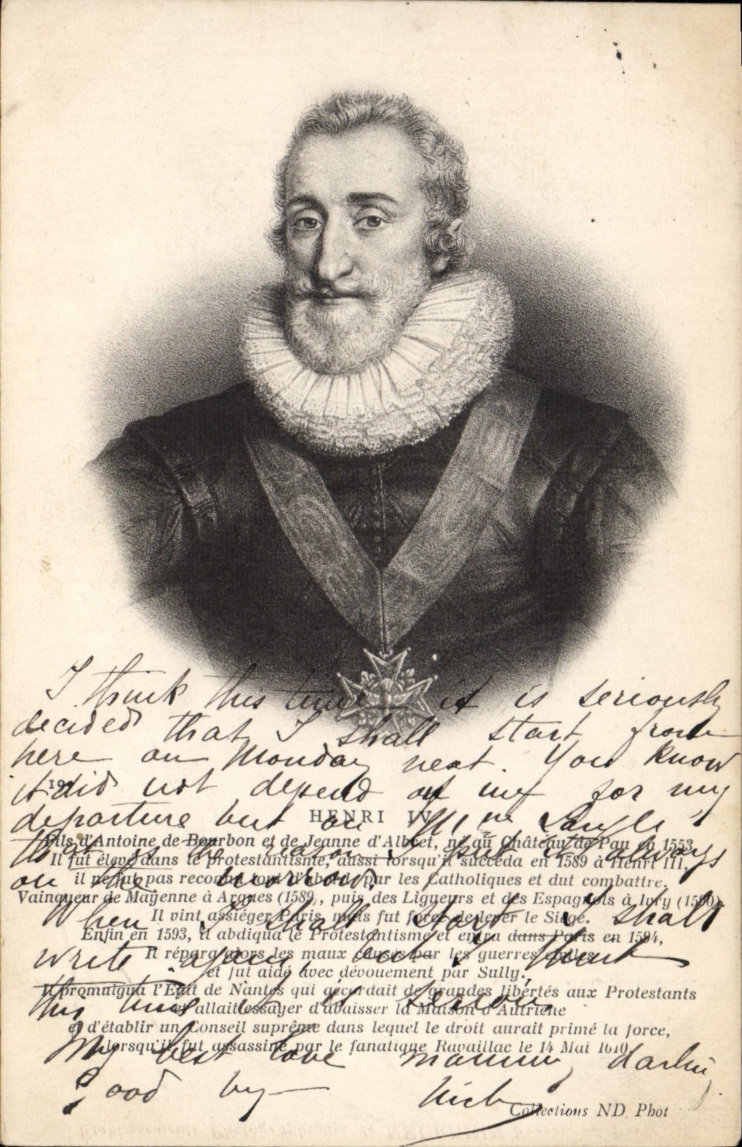 Henri IV — Portrait gravé — Collections ND Phot