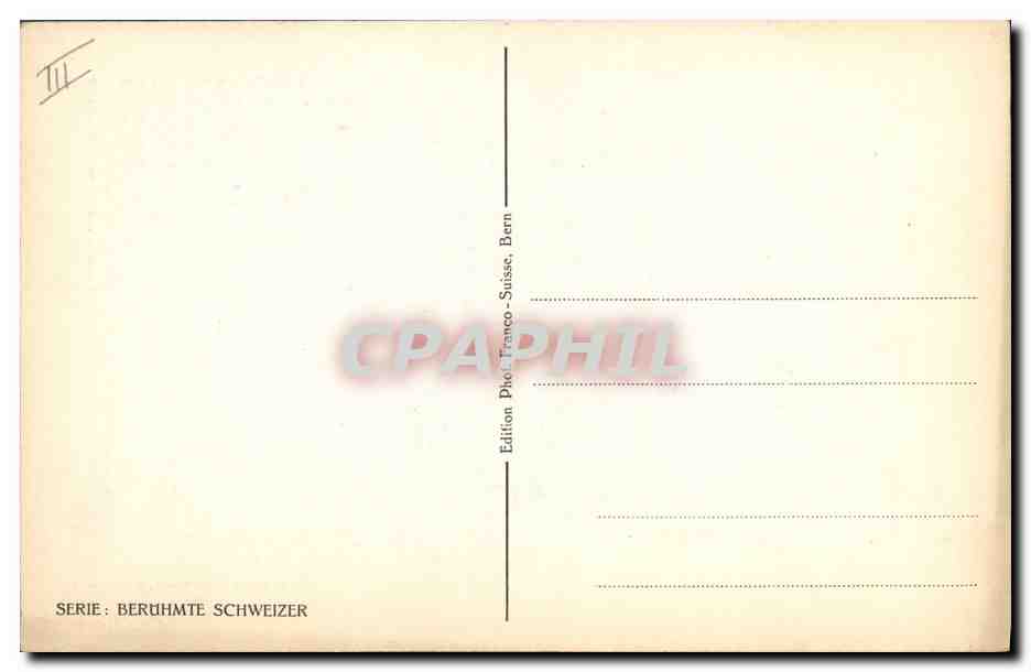 Stephan Francini von Bodio — 1796-1857 — Edition Photo Franco-Suisse, Bern — Verso