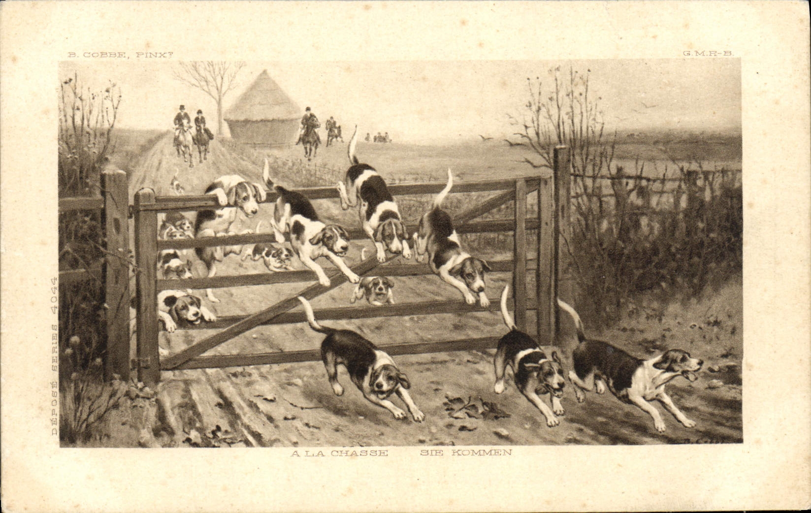 Chasse aux beagles — B. Cobbe, Pinkt — Dépose série 4034