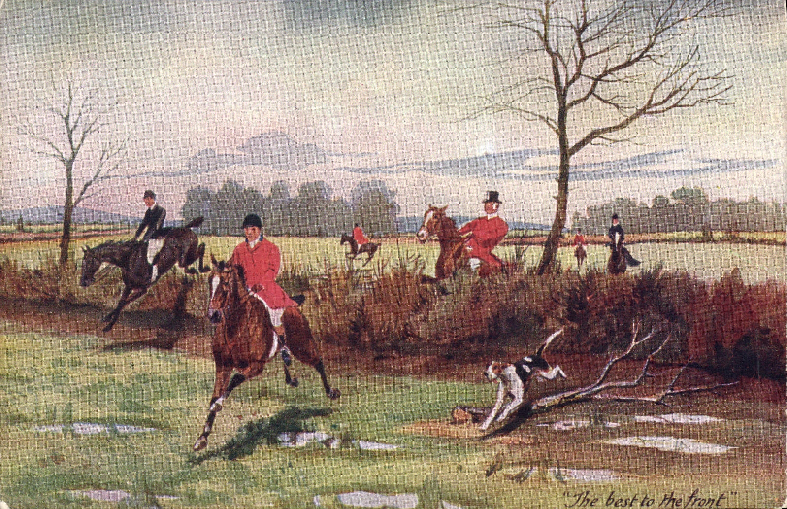 Chasse à cheval — "The best to the front" — éditeur non visible