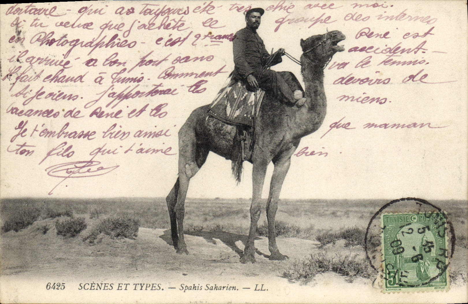 Spahis Saharien — LL. — SCÈNES ET TYPES. — 6425