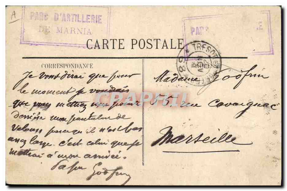 CPA Militaria Les evenements du Maroc Casablanca Les Spahis et tirailleurs en corvees de vivres — Rückseite