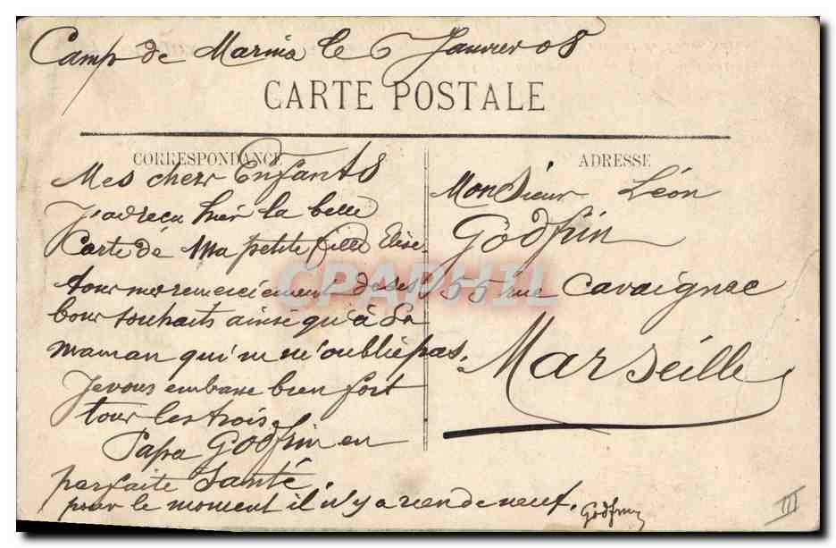 Oudjda (Maroc) - L'Escadron de Spahis ayant pris part au combat de Foum Safrou - 24 Novembre 1907 — Edit. Boumendil — Phot. Sidi-Bel-Abbes — Verso