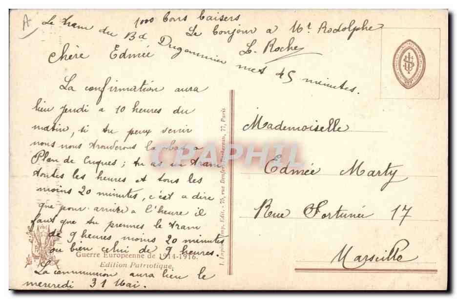 Infirmière de la Croix-Rouge — Dévouement — Henry Tantré, série 2255, éd. I.M.L. — Rückseite