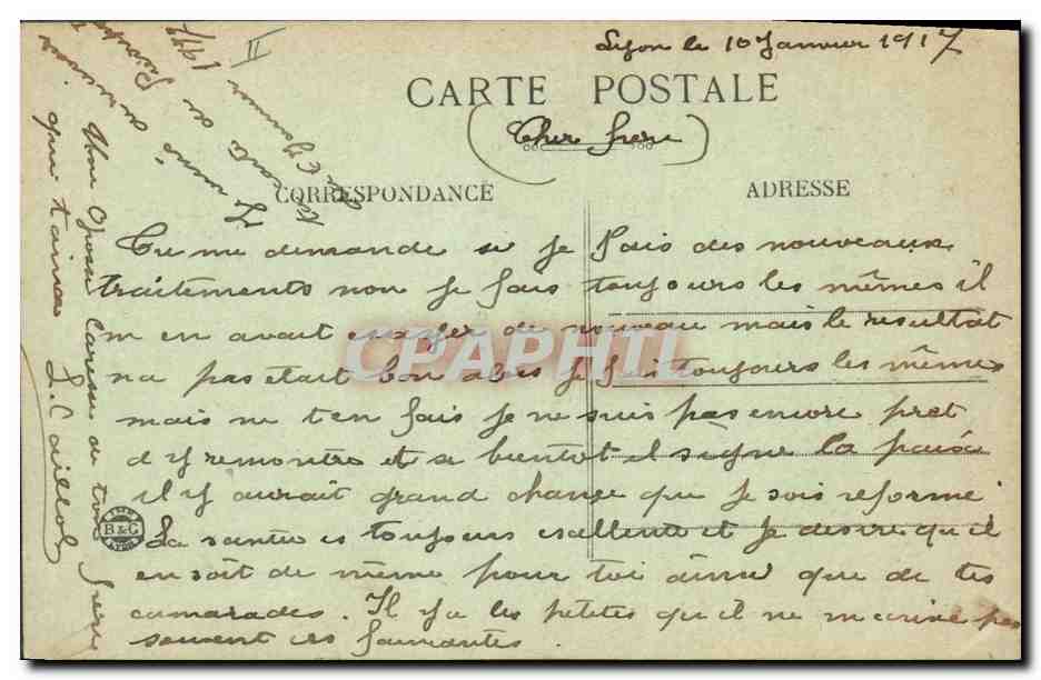 CPA Militaria Sante Le jardin du blesse Lyon Entree du Parc de la Tete d'Or Boulevard des Balges — Rückseite