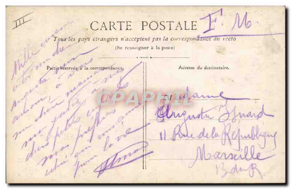 Sœur et soldat — scène de guerre — M. Boulangeon, série 65 — Rückseite