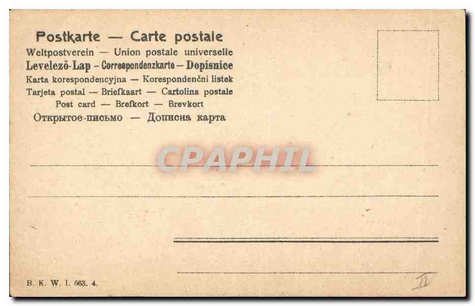 CPA Fantaisie Enfant Bebe Oiseau — Verso