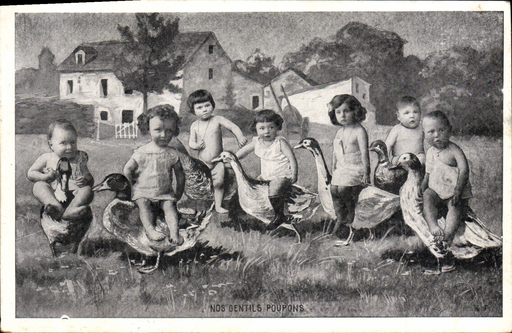 CPA Fantaisie Enfant Bebe Nos gentils poupons Canards