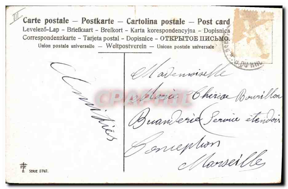 Kinder in Kohlköpfen — Verlag CPAPHIL, Serie 57% — um 1910 — Rückseite