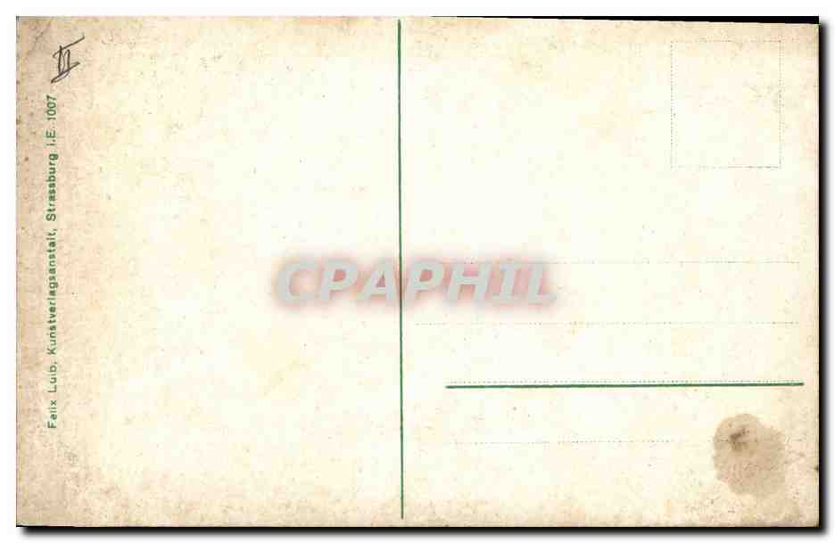 CPA Fantaisie Enfant Bebe Cigogne Strasbourg — Rückseite