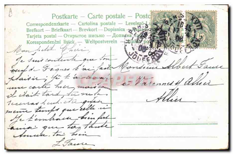 CPA Fantaisie Enfant Bebe Cygne — Rückseite