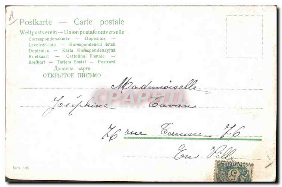 CPA Fantaisie Enfant Bebe Train — Rückseite