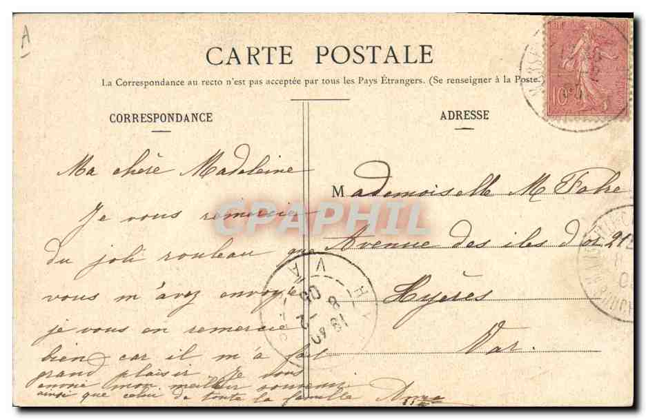 CPA Folklore La Cigale Mendiant Mendiante — Verso