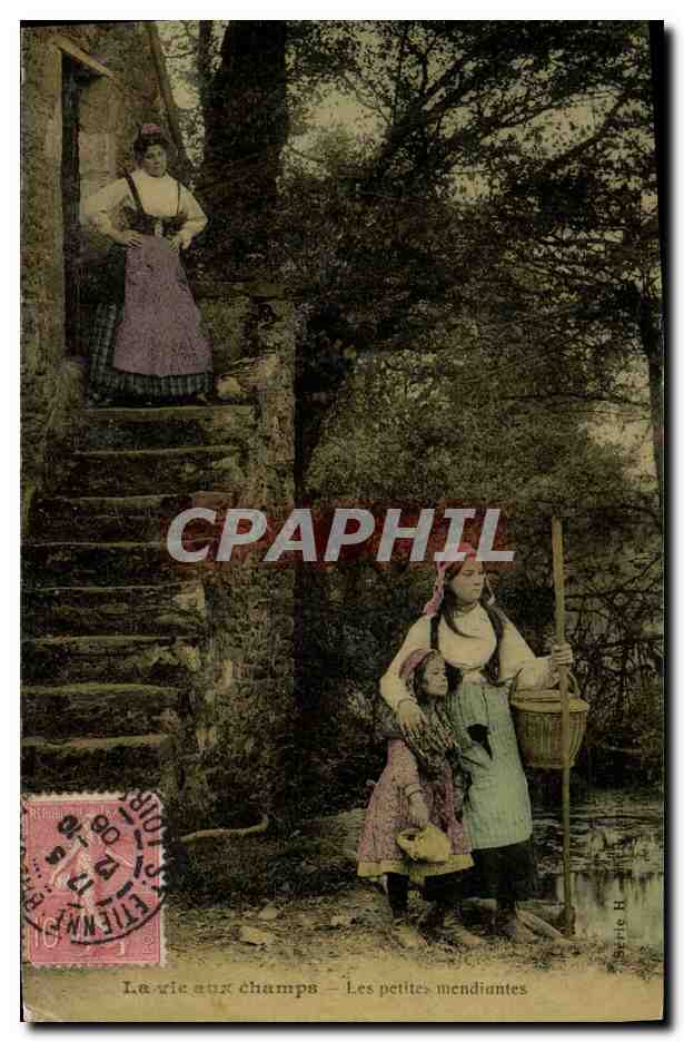 CPA Folklore La vie aux champs Les petites mendiantes