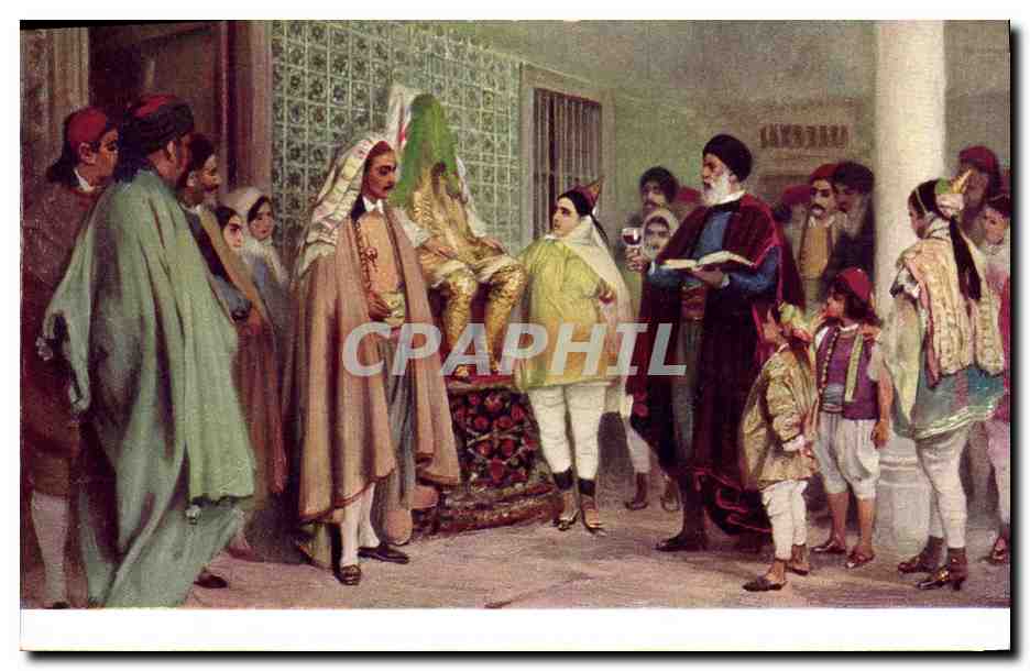 CPA Orientalisme Noces juives Judaica