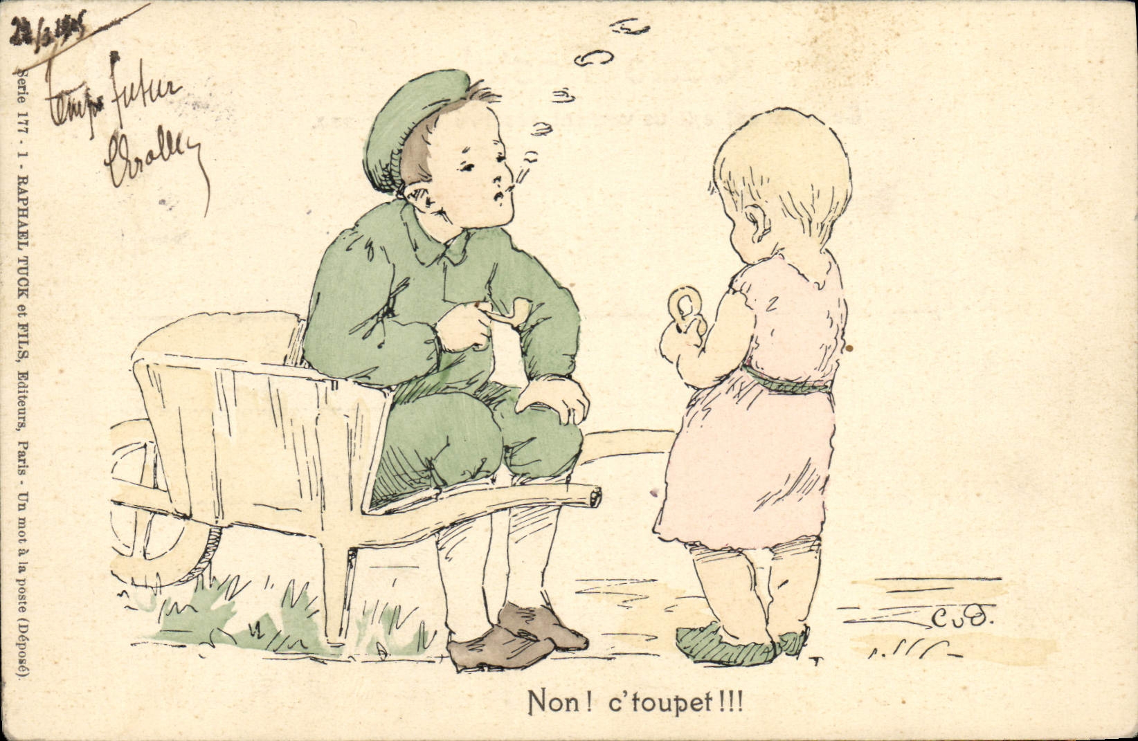 CPA Fantaisie Illustrateur Non c toupet Enfants Pipe Tabac