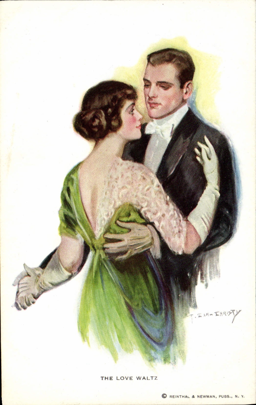 CPA Fantaisie Illustrateur Femme the love Waltz