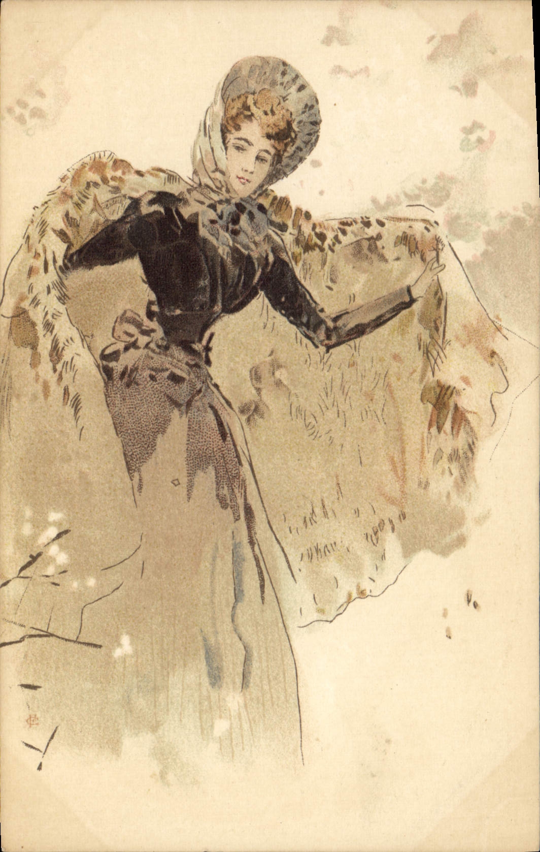 CPA Fantaisie Illustrateur Femme