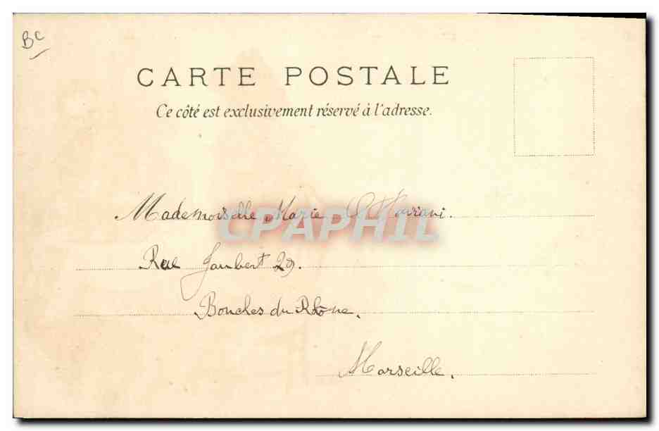 CPA Fantaisie Illustrateur Samaritaine Marseille Femme — Rückseite