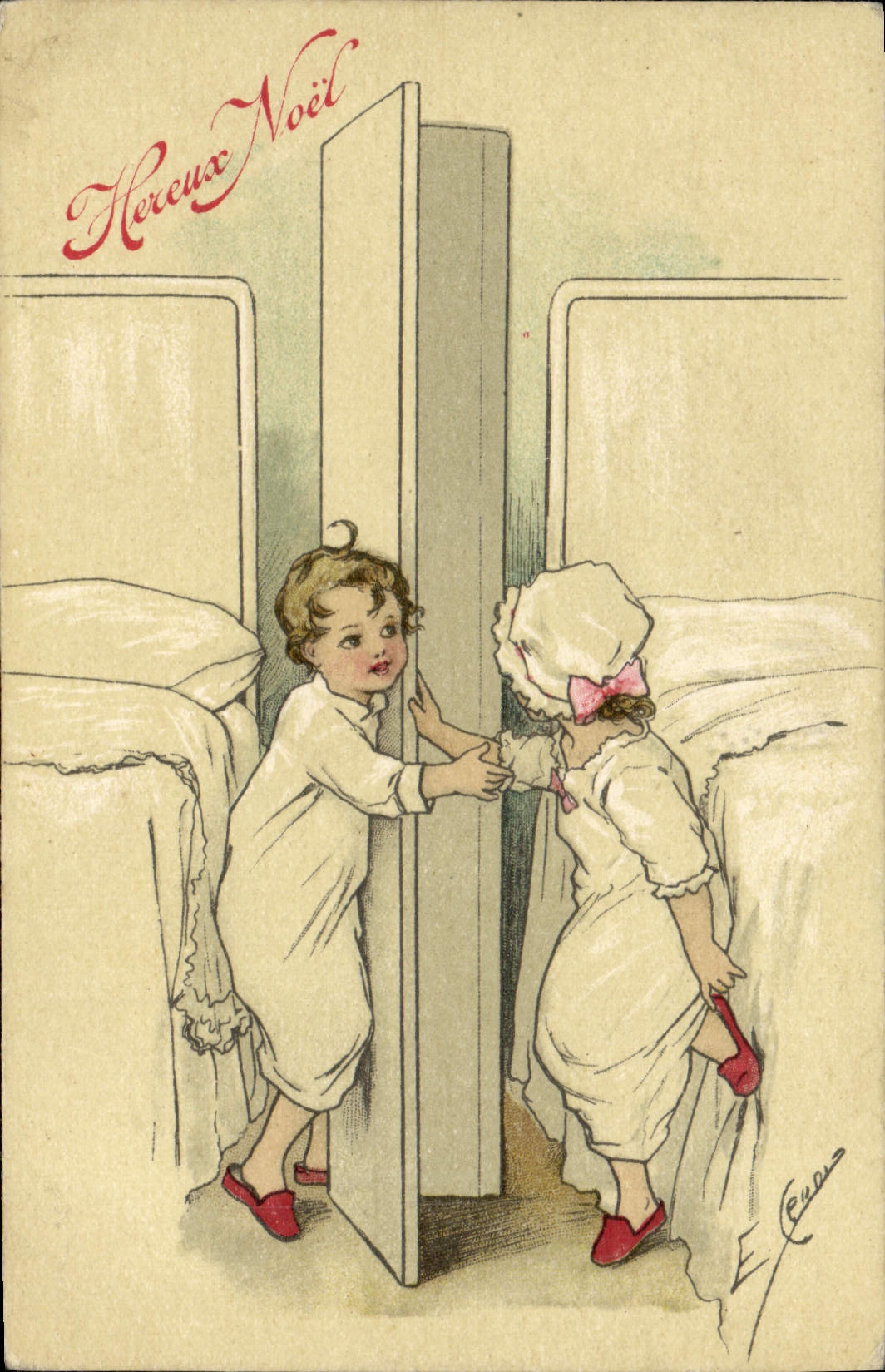 CPA Fantaisie Illustrateur Enfants Noel