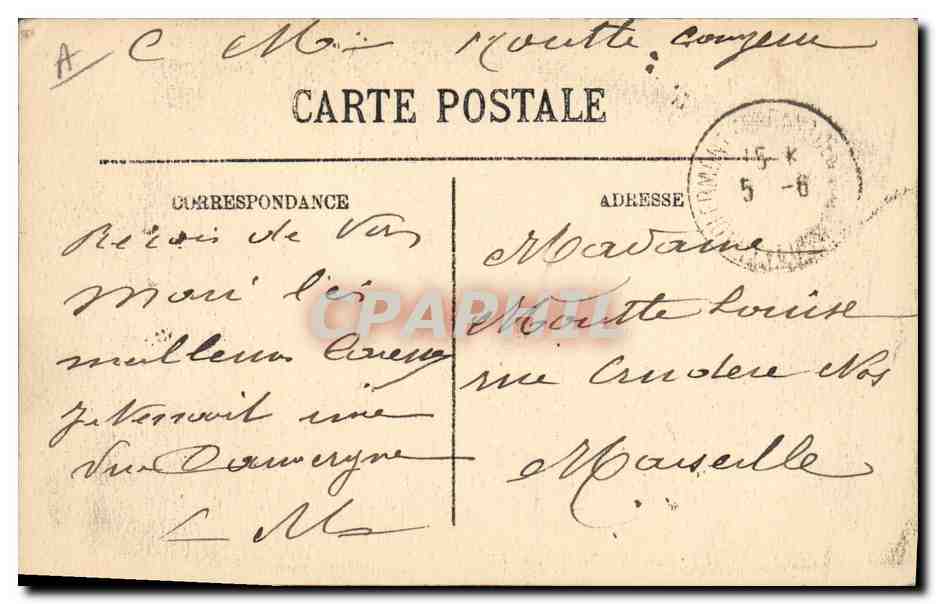 CPA Folklore Auvergne Un bapteme — Verso