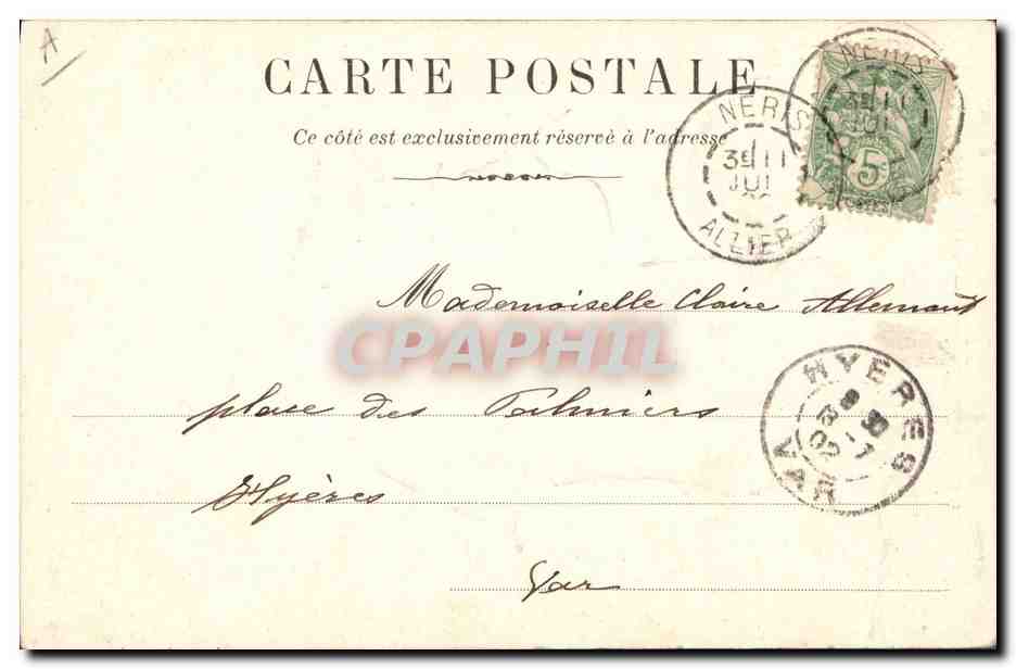 CPA Folklore Auvergne Montlucon Petite Bourbonnaise — Verso