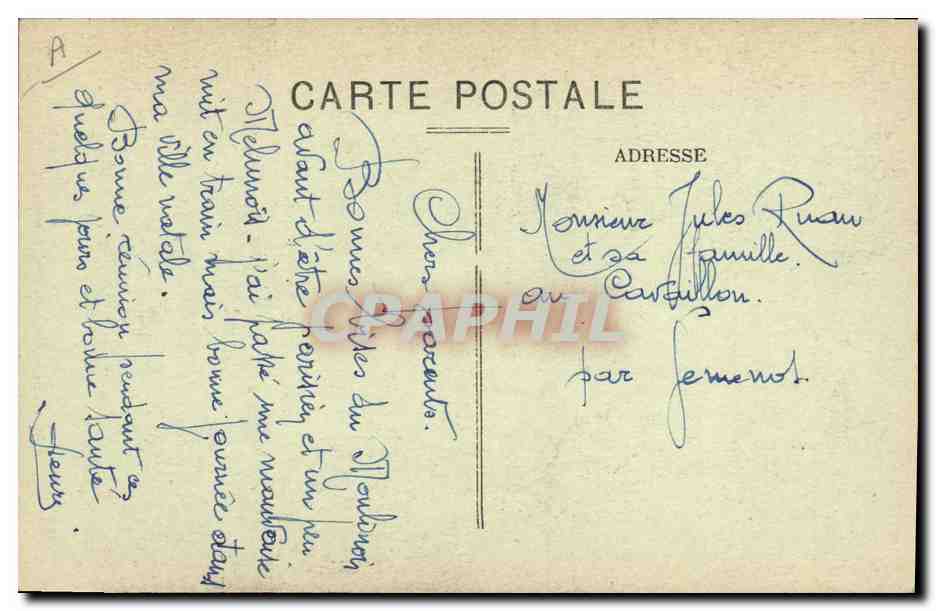 CPA Folklore Auvergne Enfants Bourbonnais Moulins  — Verso