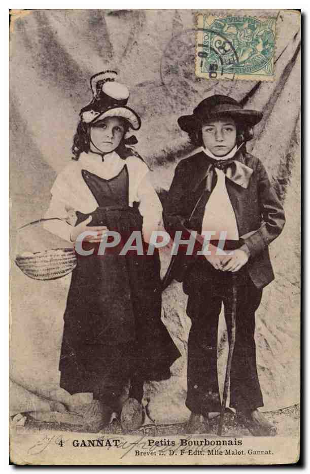 CPA Folklore Auvergne Gannat Petits Bourbonnais