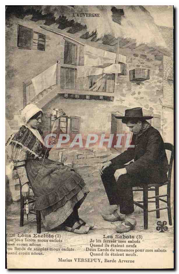 CPA Folklore Auvergne Enfants