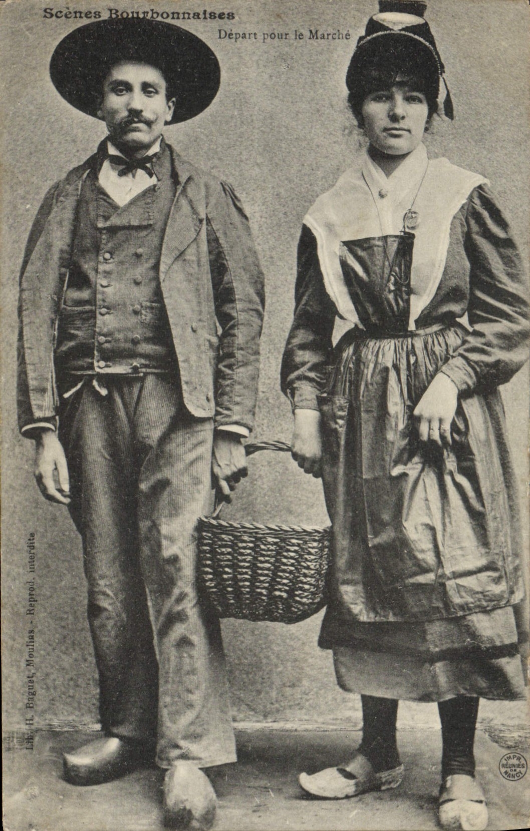 CPA Folklore Auvergne Scenes Bourbonnaises Depart pour le marche