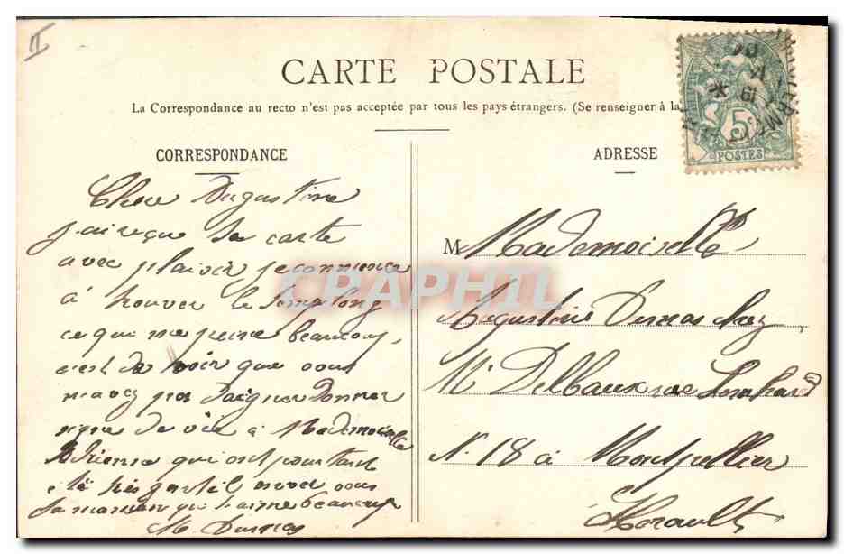 CPA Folklore Auvergne Jeunes Auvergnates — Verso