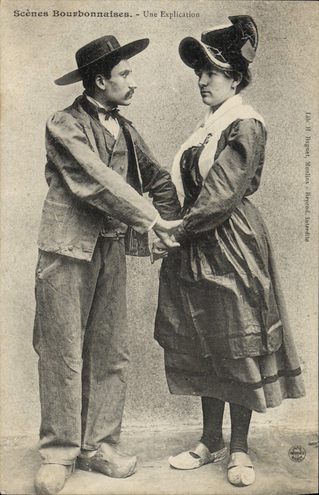 CPA Folklore Auvergne Scenes Bourbonnaises Une explication