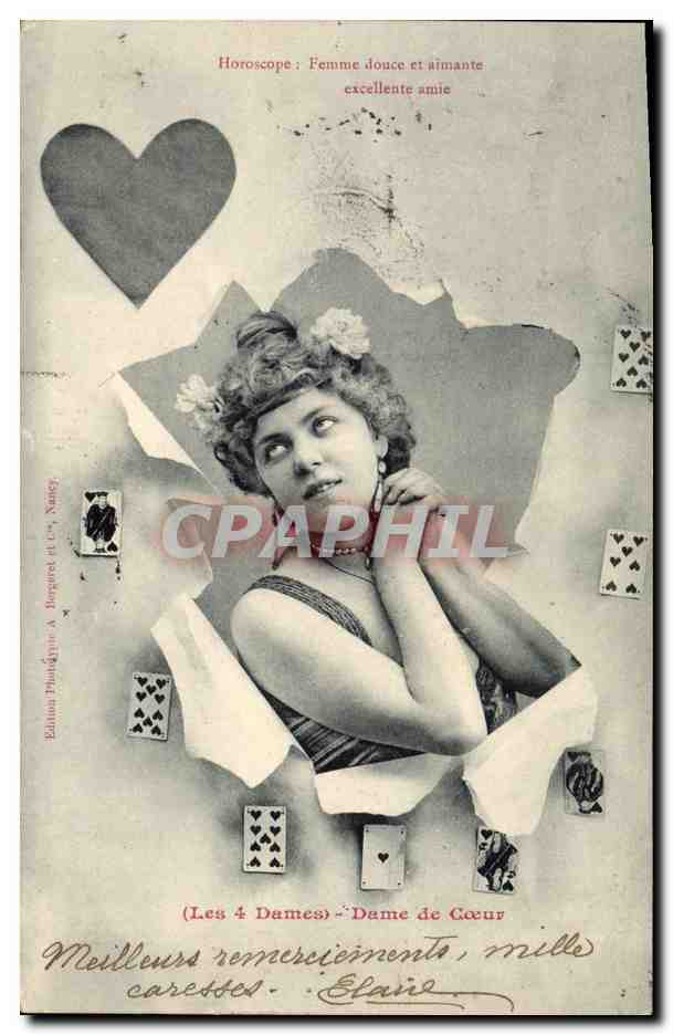 Las 4 Damas - Dama de Corazón — Edición Fototipografía A. Bongard et Cie, Nancy