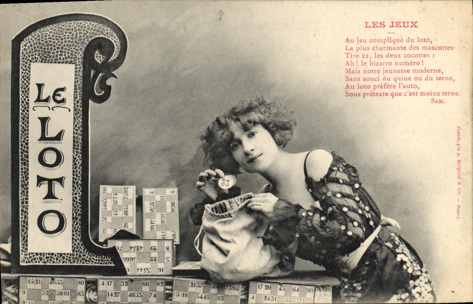 Le Loto — Publicité pour le jeu de loto — A. Burguet & Cie, Nancy